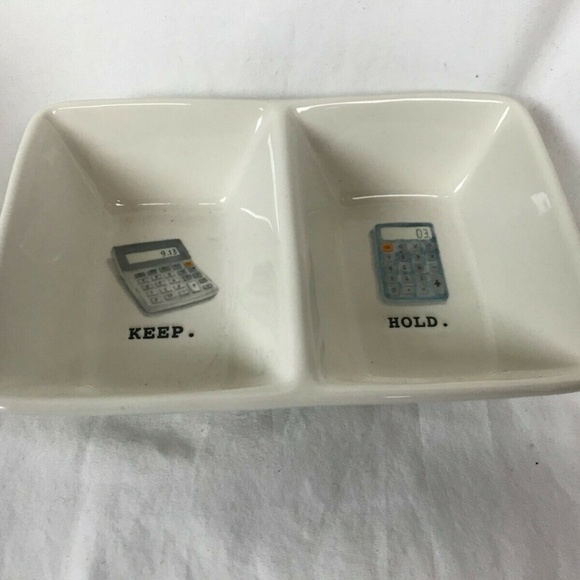Rae Dunn Other - Rare Rae Dunn Office Catchall Painted Divided Dish